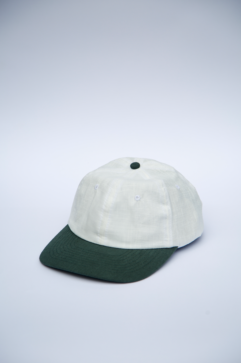 6 Panel - White / Pine Green (Organic Hemp)