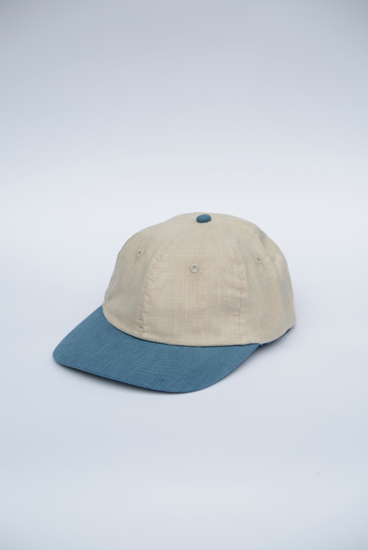 6 Panel - Cream / Azure (Organic Hemp)